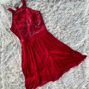 Charming Scarlet Lace Kids Dress